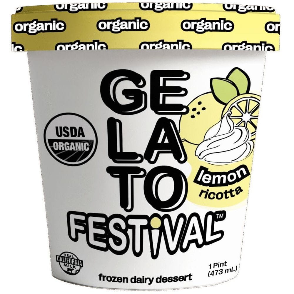 Gelato Festival Organic Lemon Ricotta Gelato, 16 Ounce -- 8 Per Case