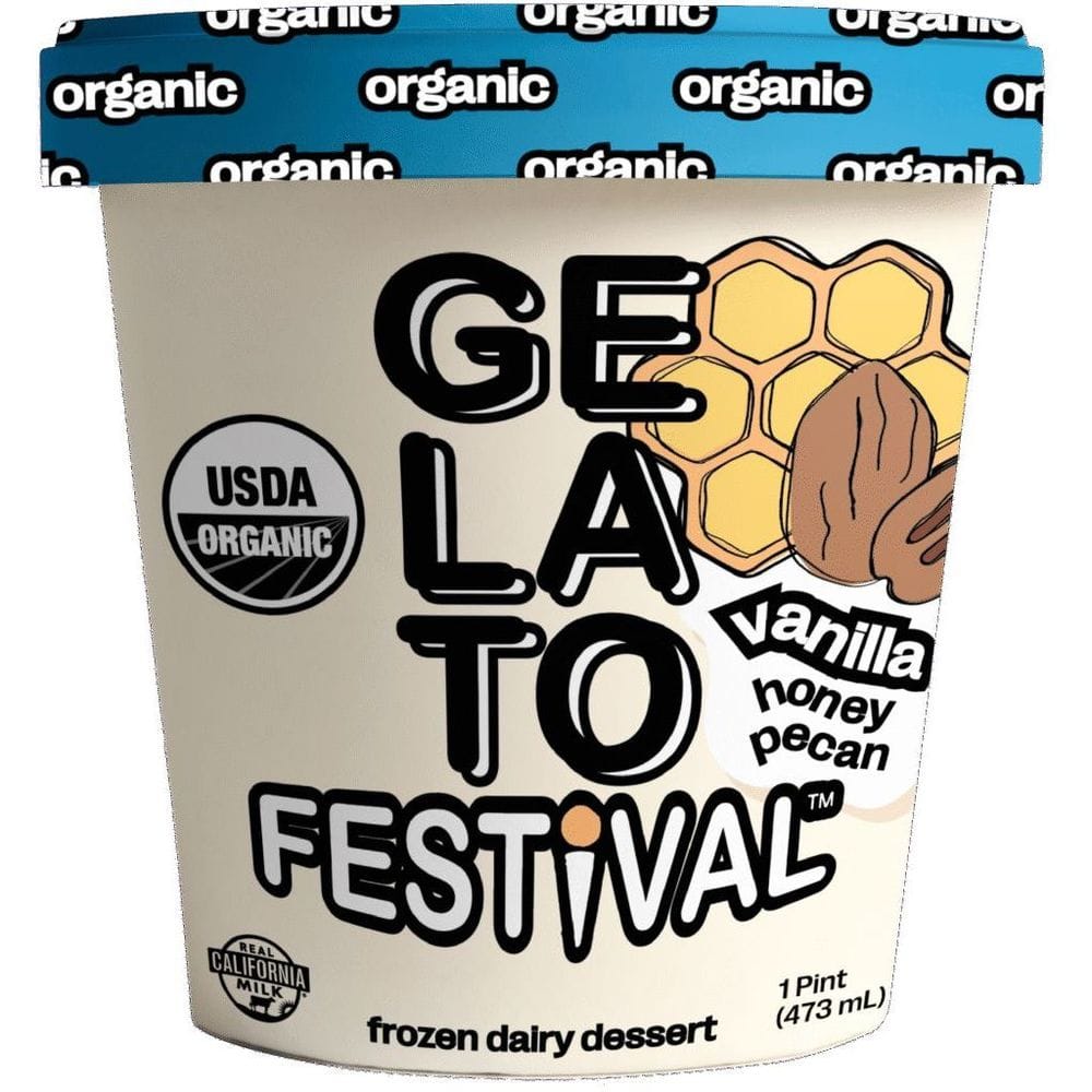 Gelato Festival Organic Vanilla Honey Pecan Gelato, 16 Ounce -- 8 Per Case