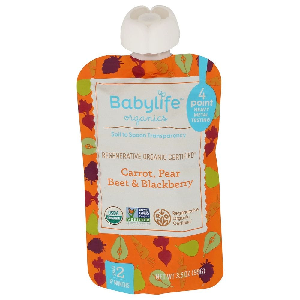 Babylife Organics Carrot Pear Beet And Blackberry For Stage 2 Babies, 3.5 Ounce -- 6 Per Case