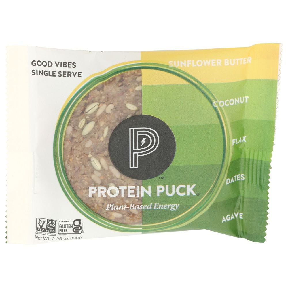 Protein Puck Good Vibes Sunflower Butter Bar, 2.25 Ounce -- 16 Per Case