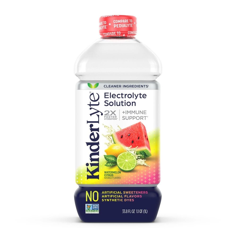 Kinderlyte Watermelon Citrus Oral Electrolyte Solution For Kids And Adults, 33.8 Fluid Ounce -- 6 Per Case