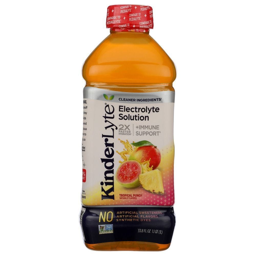 Kinderlyte Tropical Punch Oral Electrolyte Solution For Kids And Adults, 33.8 Fluid Ounce -- 6 Per Case