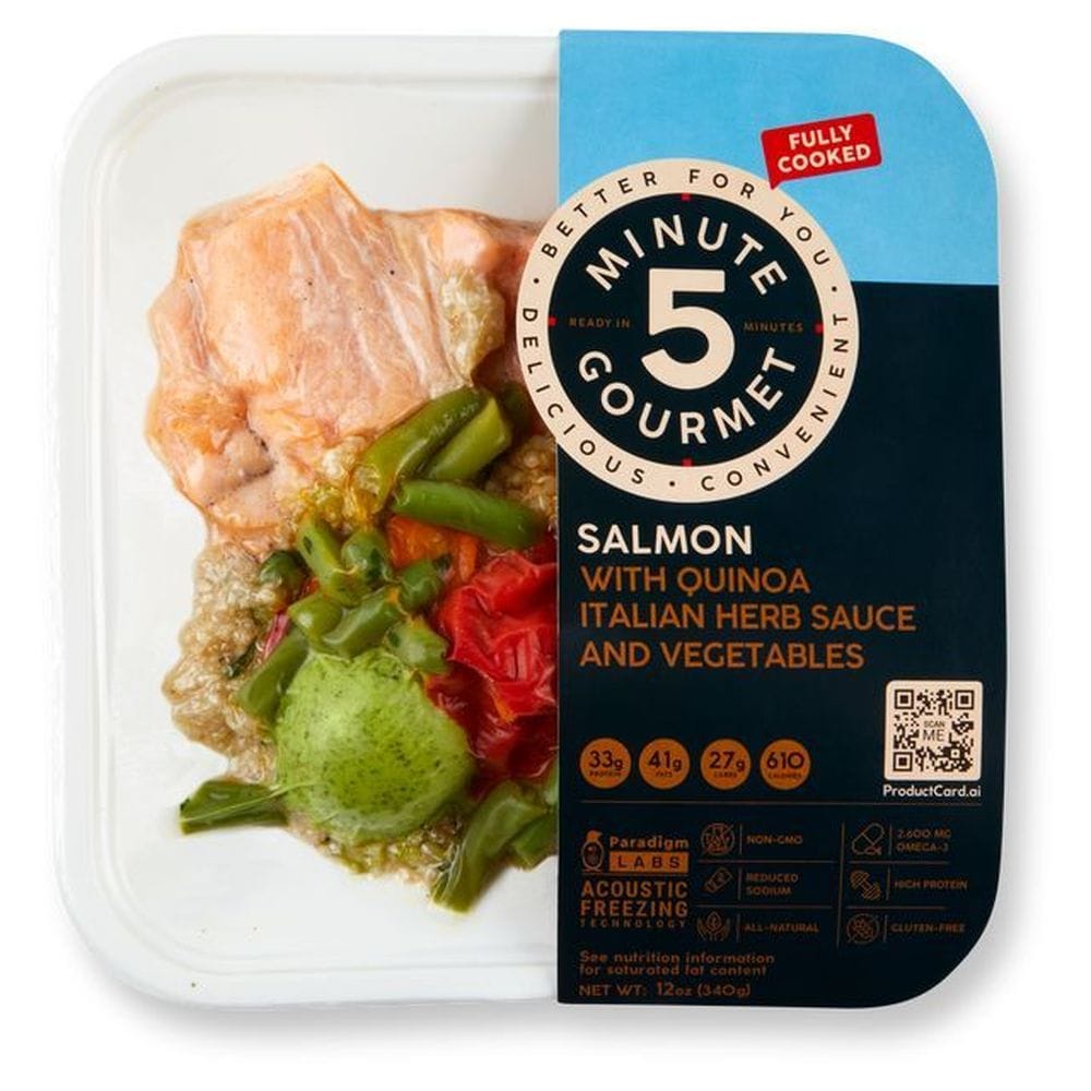 5 Minute Gourmet Salmon With Quinoa Italian Herb Sauce And Vegetables, 12 Ounce -- 24 Per Case