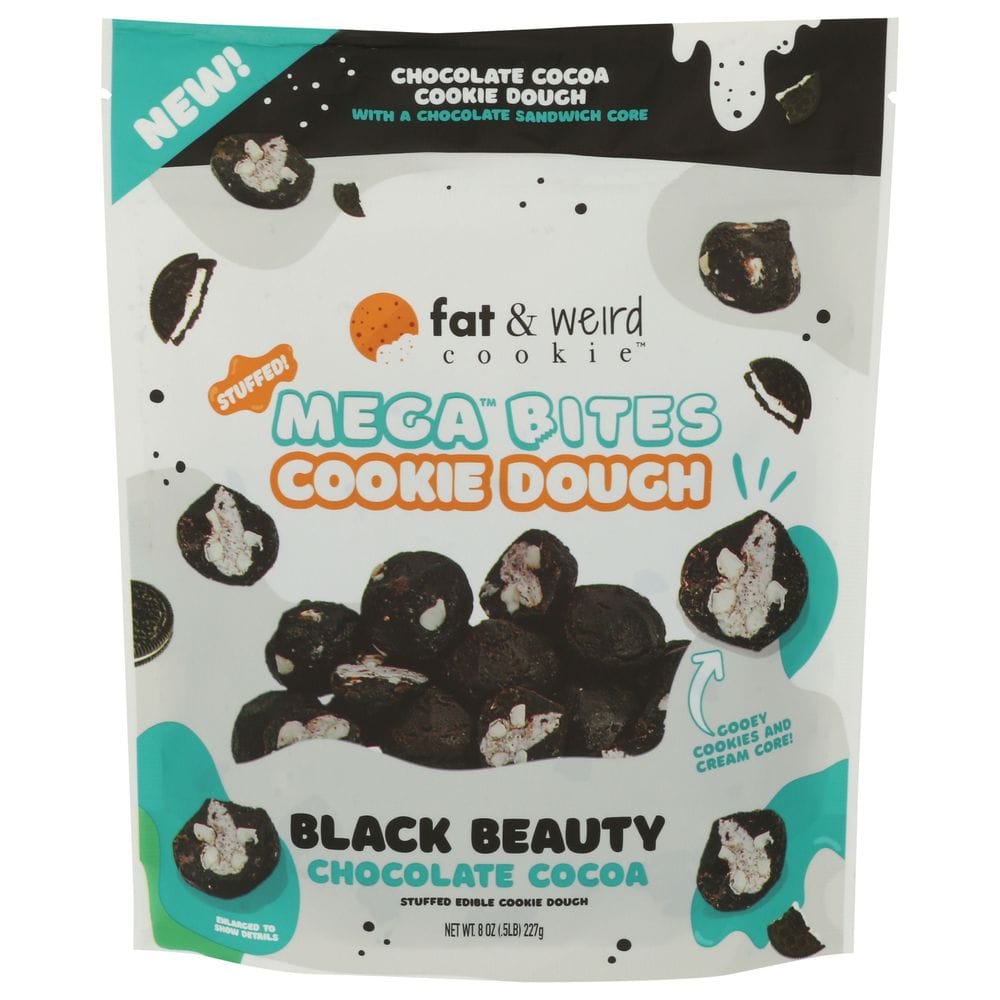 Fat And Weird Cookie Mega Bites Black Beauty Chocolate Cocoa Cookie Dough, 8 Ounce -- 10 Per Case