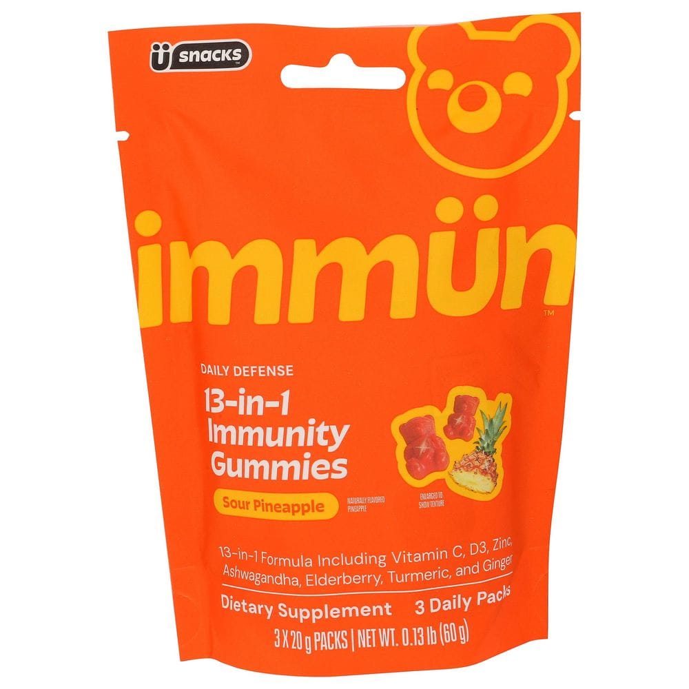 Gruns Immun 13 In 1 Sour Pineapple Immunity Gummies, 0.13 Pound