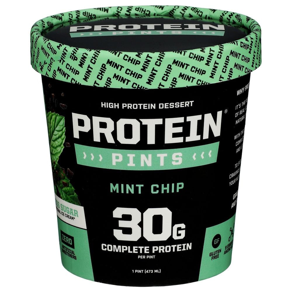 Protein Pints Mint Chip 30 G Complete High Protein Ice Cream, 16 Ounce -- 8 Per Case