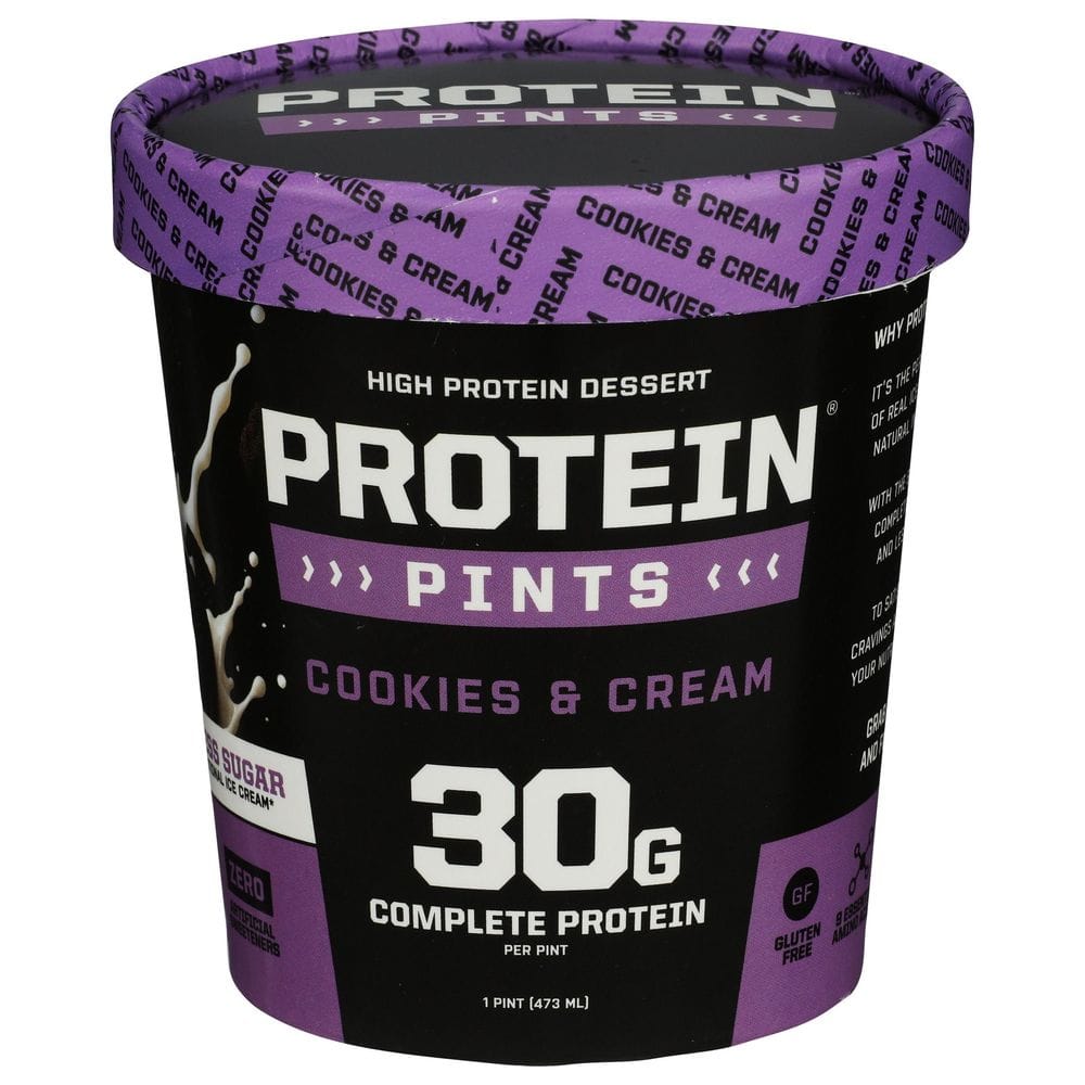 Protein Pints Cookies And Cream 30 G Complete High Protein Ice Cream, 16 Ounce -- 8 Per Case