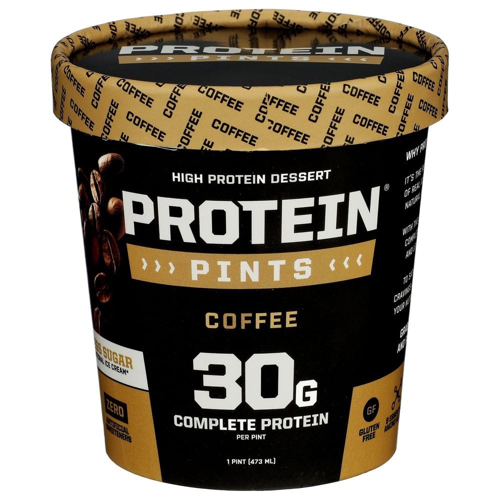Protein Pints Coffee 30 G Complete High Protein Ice Cream, 16 Ounce -- 8 Per Case