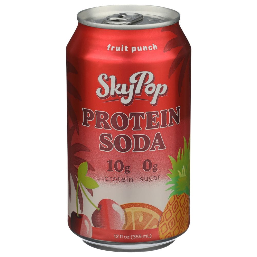 Skypop Fruit Punch Protein Soda, 12 Fluid Ounce -- 12 Per Case
