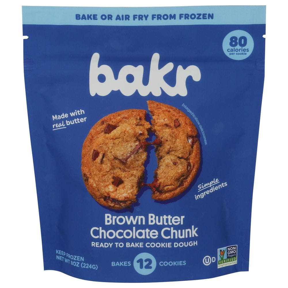 Bakr Fudge Brown Butter Chocolate Chunk Ready To Bake Cookie Dough, 8 Ounce -- 8 Per Case