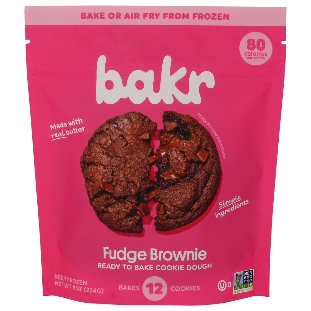 Bakr Fudge Brownie Ready To Bake Cookie Dough, 8 Ounce -- 8 Per Case