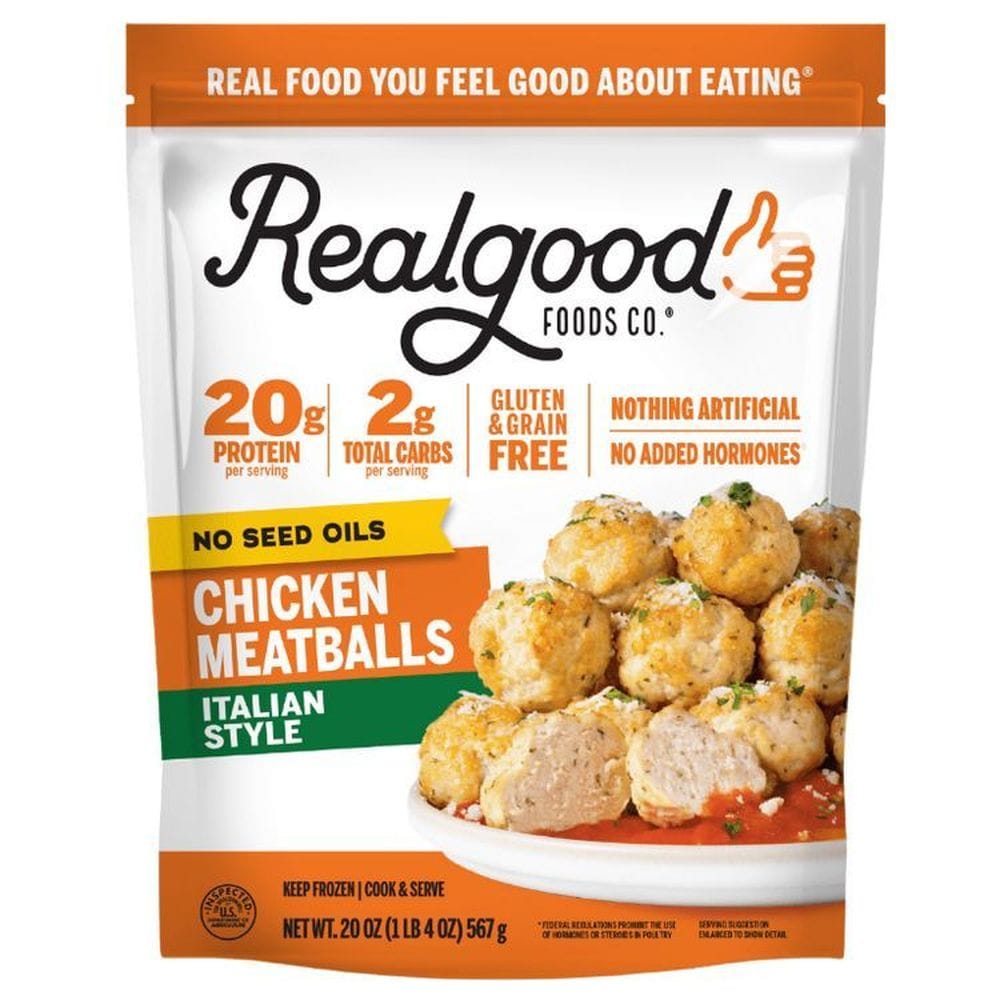 Real Good Foods Italian Style Chicken Meatballs, 20 Ounce -- 6 Per Case
