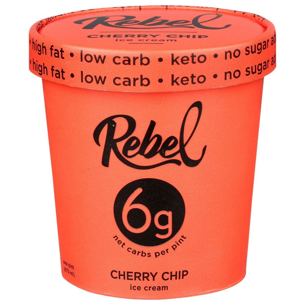 Rebel Cherry Chip Ice Cream, 1 Pint -- 8 Per Case