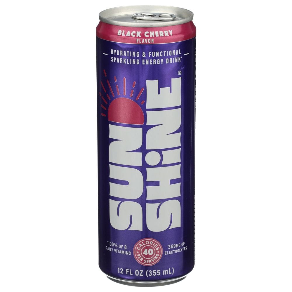 Sunshine Black Cherry Sparkling Energy Drink, 12 Fluid Ounce -- 12 Per Case