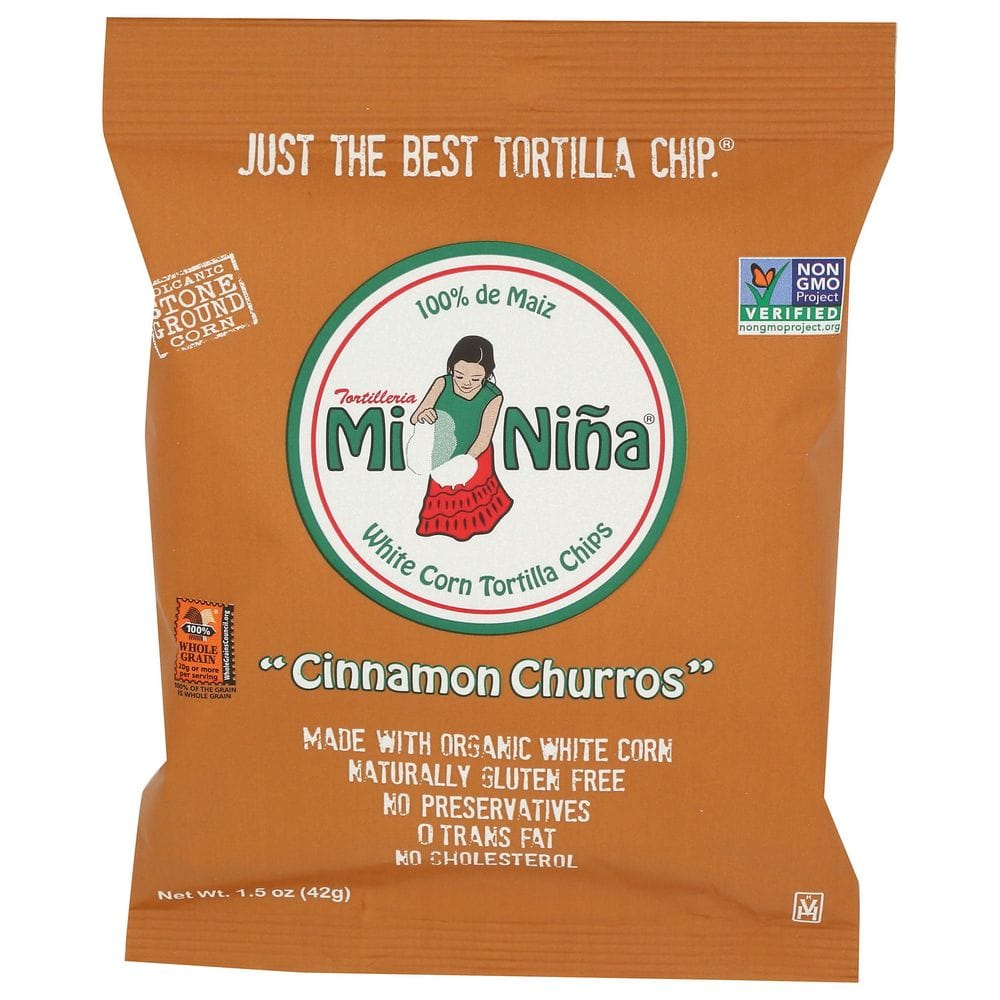 Mi Nina Cinnamon Churros White Corn Tortilla Chips, 1.5 Ounce -- 24 Per Case