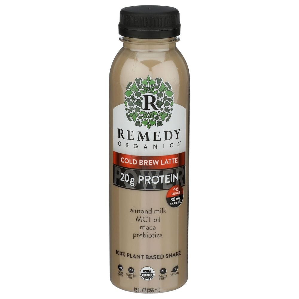 Remedy Organics Cold Brew Latte 20g Protein Shake, 12 Fluid Ounce -- 6 Per Case