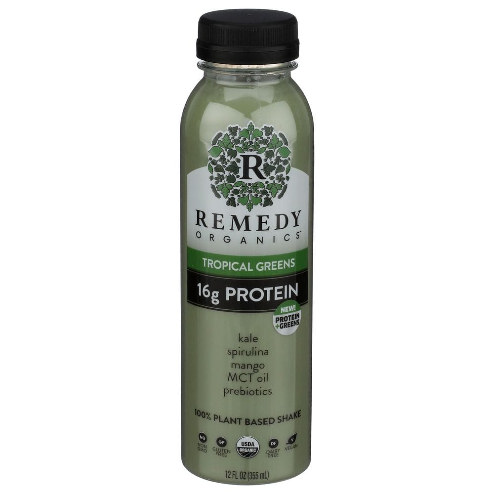 Remedy Organics Tropical Greens 16g Protein Shake, 12 Fluid Ounce -- 6 Per Case