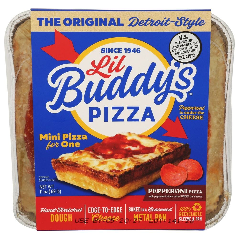 Buddy's Pizza Original Detroit-style Lil Buddy's Pepperoni Pizza, 11.25 Ounce -- 8 Per Case