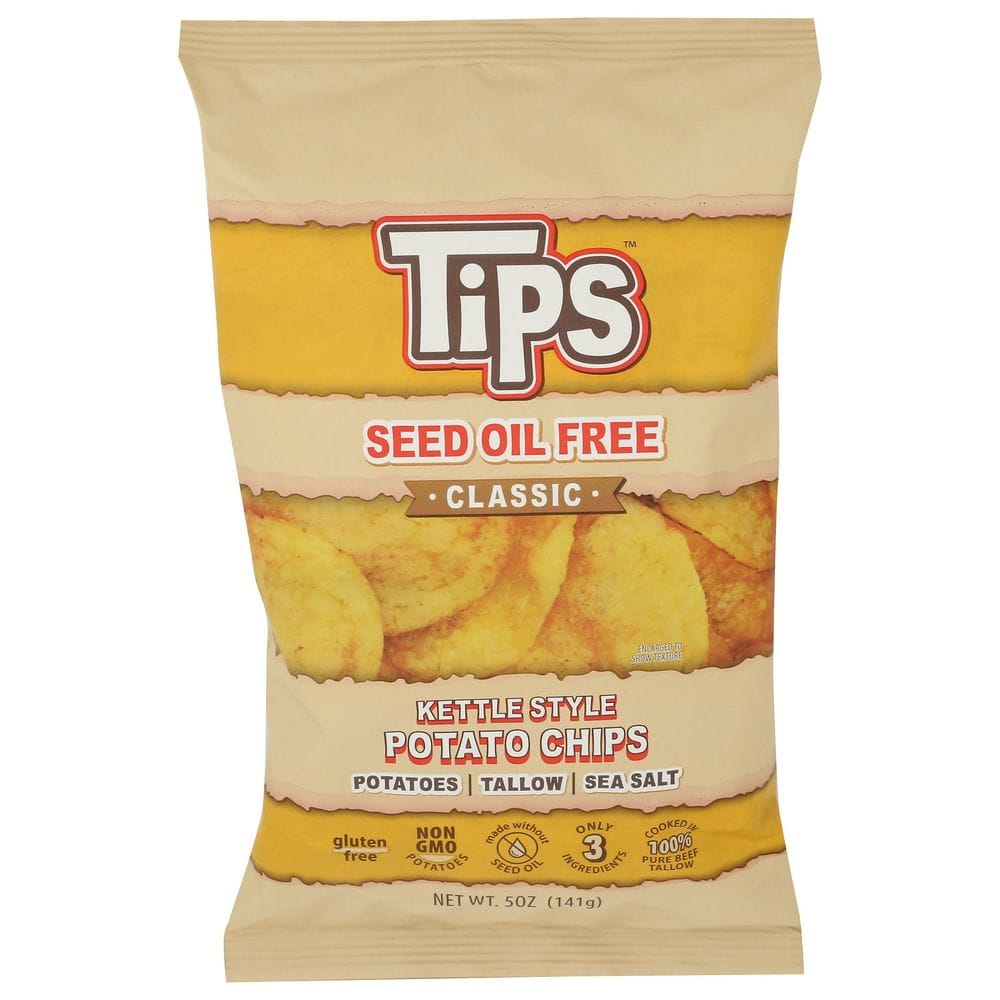 Tips Seed Oil Free Classic Kettle Style Potato Chips, 5 Ounce -- 12 Per Case
