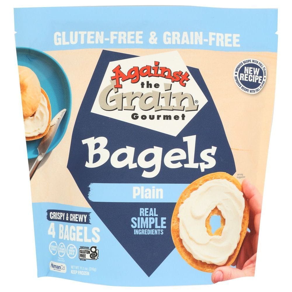 Against The Grain Gourmet Plain Bagels, 11.1 Ounce -- 8 Per Case