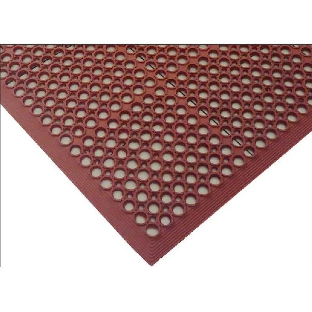 Happy Mat Economy Terracotta Rubber Grease Resistant Beveled Edge Anti Fatigue Mat, 3 X 5 Feet X 3/8 Inch