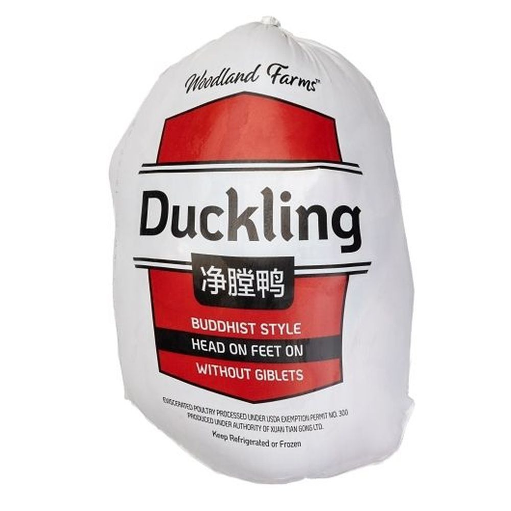 Woodland Farms Head On Feet On Whole Duck, 5 Pound -- 6 Per Case
