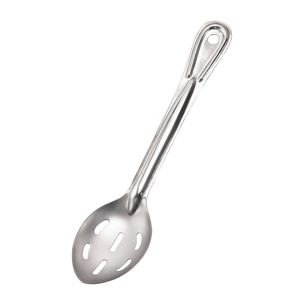 Browne Conventional Stainless Steel Mirror Finish 1.0 Mm Thickness Slotted Serving Spoon, 15 Inch