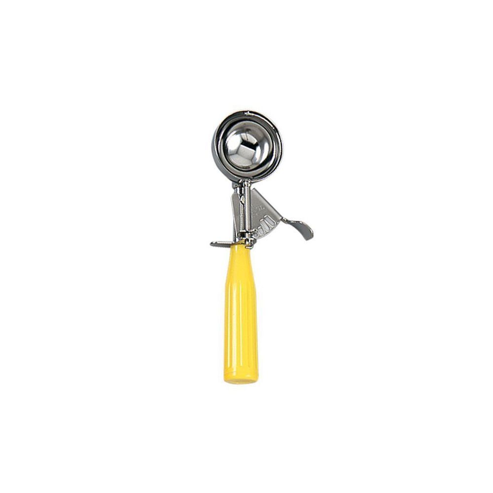 Browne 18/8 Stainless Steel Standard Size Disher With Yellow Handle, 1.75 Ounce