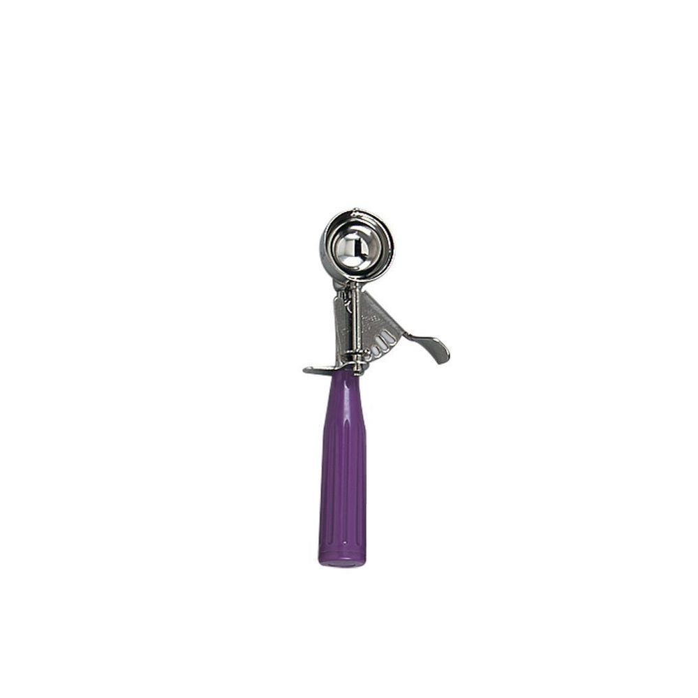 Browne 18/8 Stainless Steel Standard Size Disher With Purple Handle, 0.75 Ounce