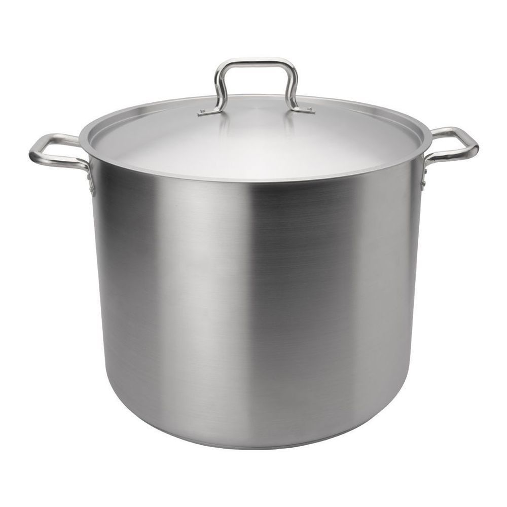 Browne Elements Stainless Steel Stock Pot With Cover, 40 Quart Capacity