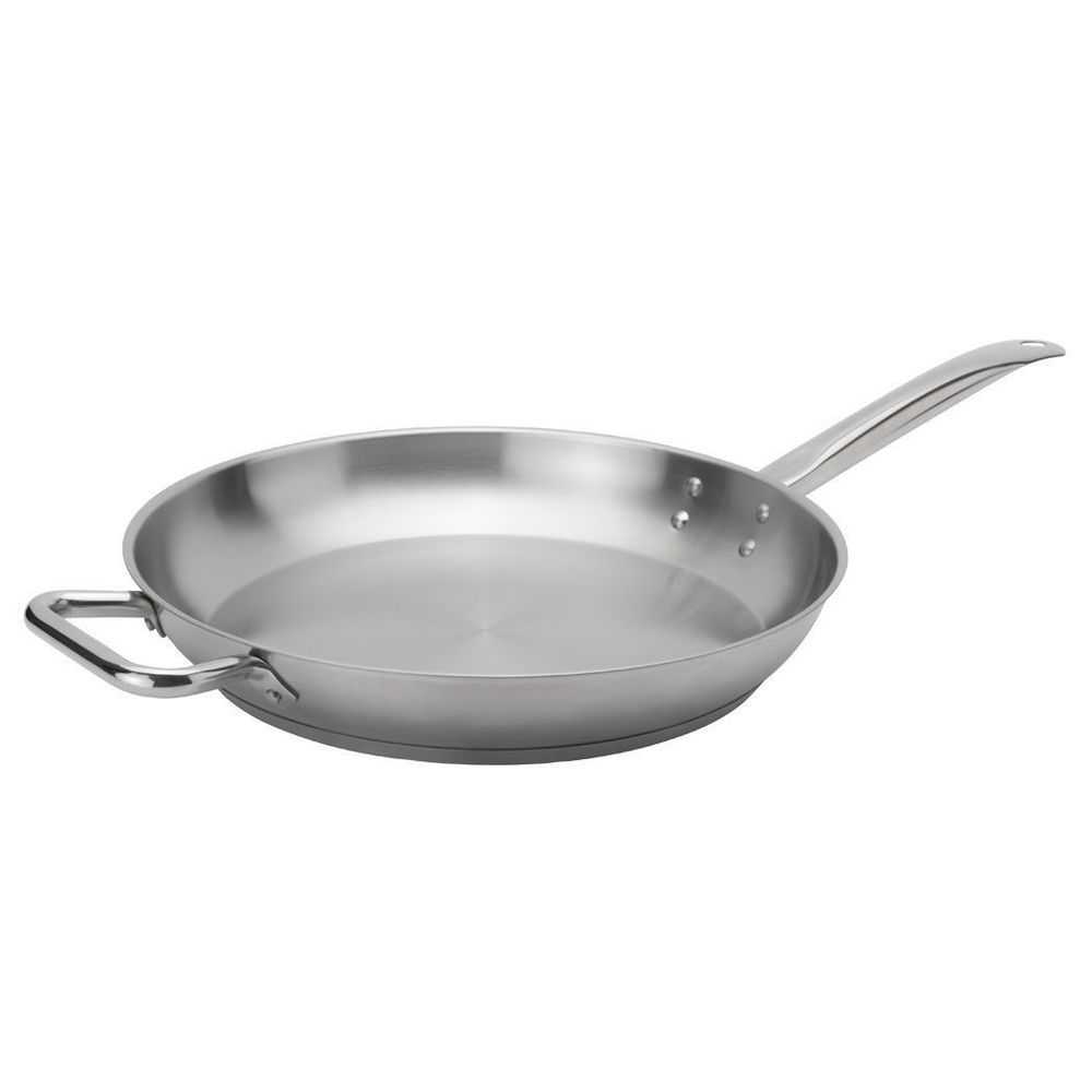 Browne Elements Stainless Steel Fry Pan With Helper Handle, 14 X 2.4 Inch