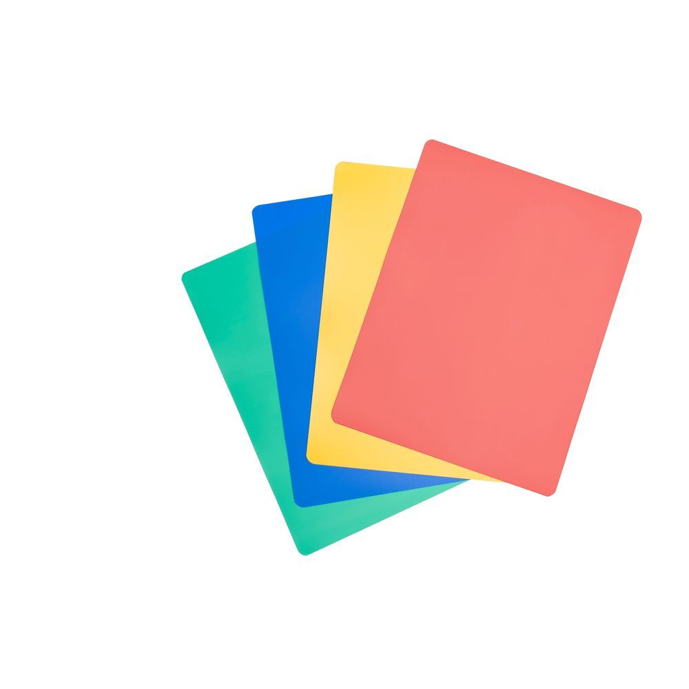 Browne 12 X 18 Inch Red/blue/yellow/green Flexible Cutting Board Mat, Set Of 4