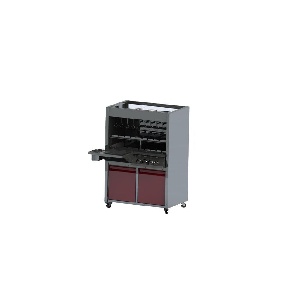 Tomasi 127 Volts Gas Barbecue Grill With 26 Skewers, 43 X 32 X 63 Inch
