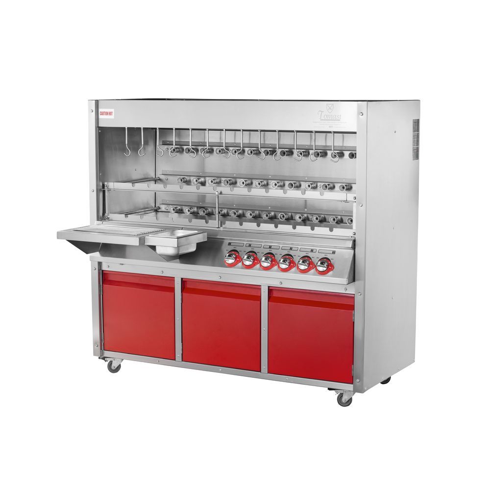 Tomasi 127 Volts Gas Barbecue Grill With 38 Skewers, 59 X 32 X 63 Inch