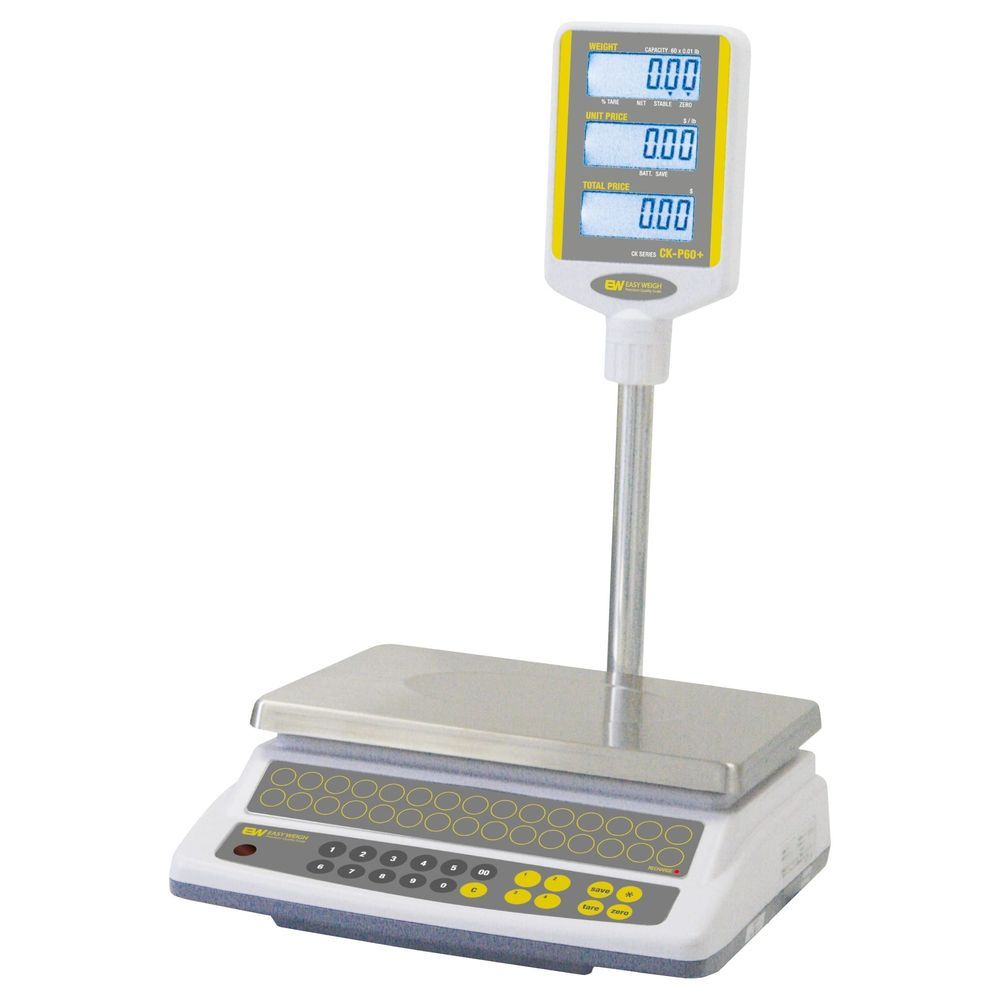 Easy Weigh Price Computing Scale With Pole Display, 60 Pound Capacity