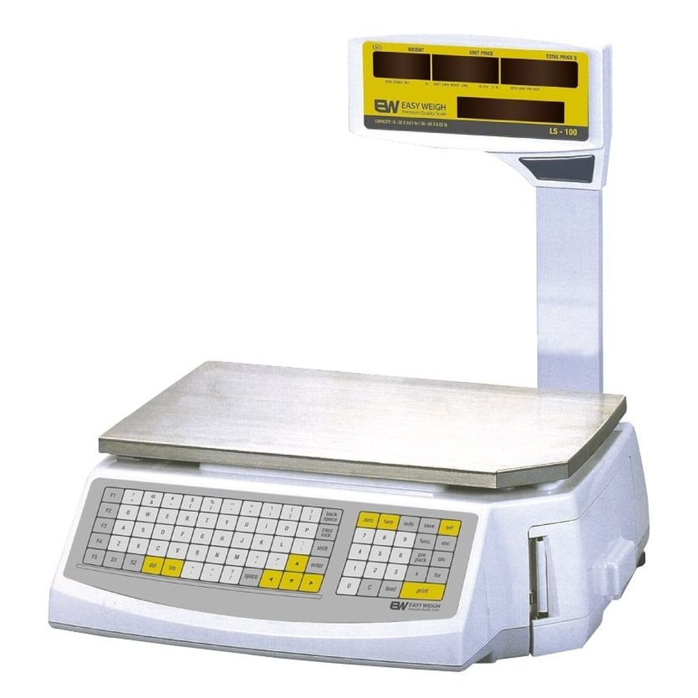 Easy Weigh Price Computing And Printing Scale With Pole Display, 60 Pound Capacity