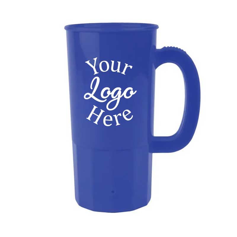 Lesko Polypropylene Blue Stein With 2 Color Custom Logo, 22 Ounce -- 100 Per Case