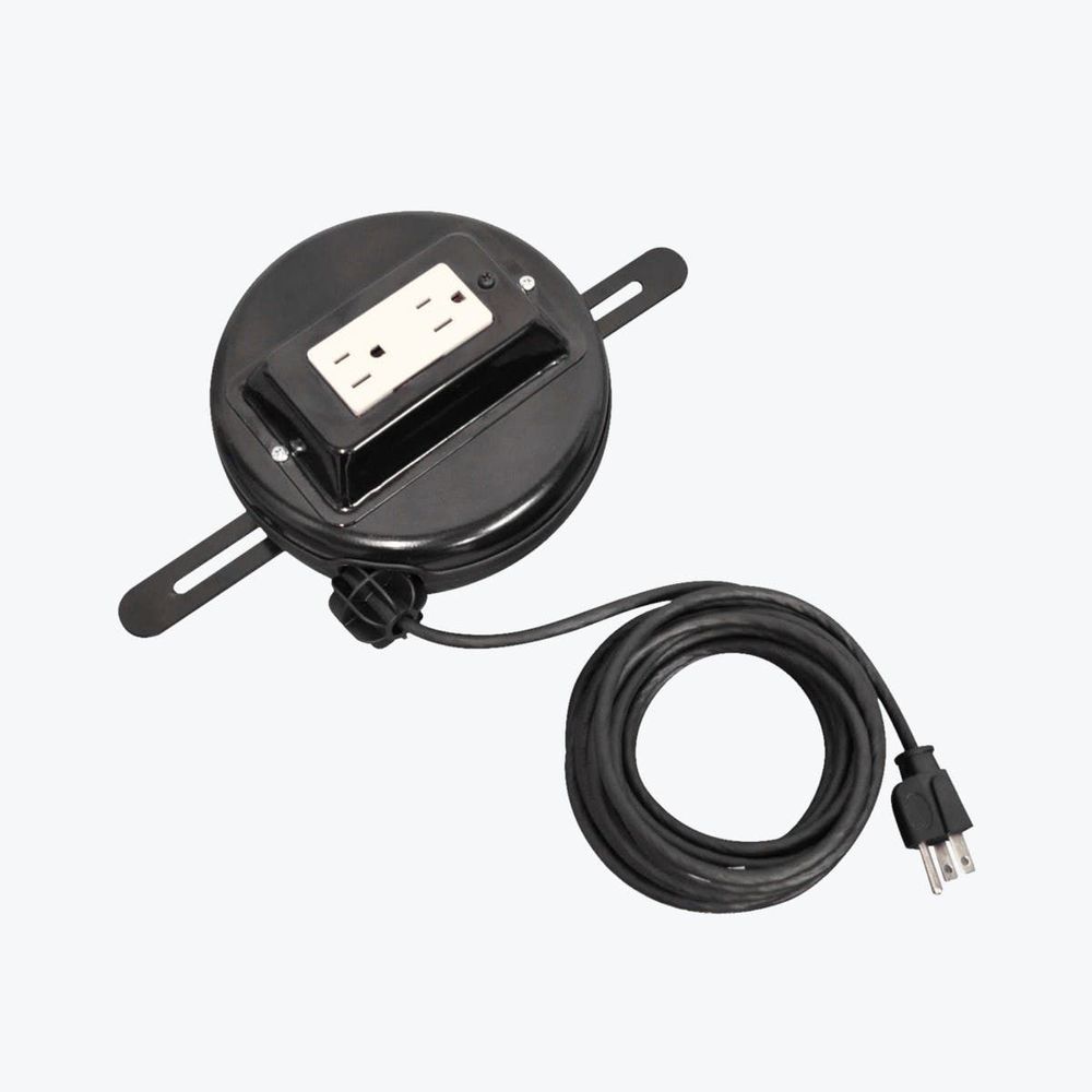 Luxor Retractable Power Cord With Two-outlet, 20 Feet