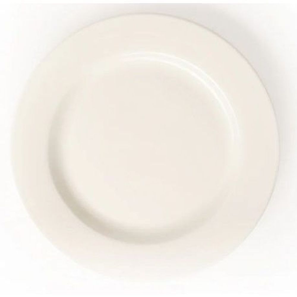 Palm White Porcelain Dessert Plate With Wide Rim, 7.125 In -- 36 Per Case