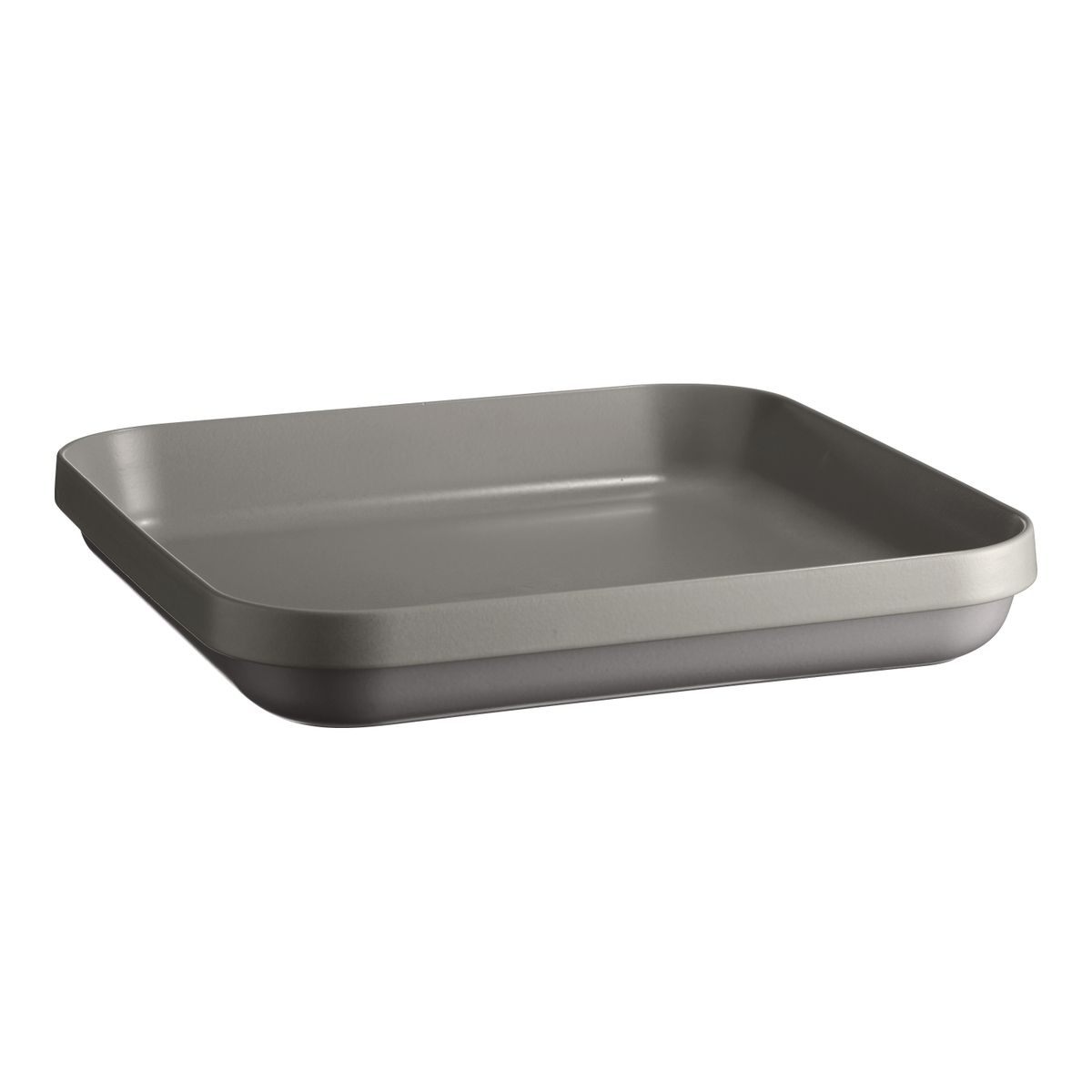 Emile Henry Pearl Grey Welcome Large Square Dish, 6.9 Qt Capacity