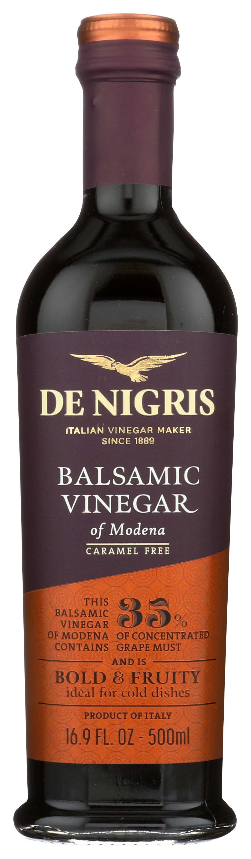 De Nigris Bronze Eagle Balsamic Vinegar of Modena, 16.9 Ounce -- 6 per case.
