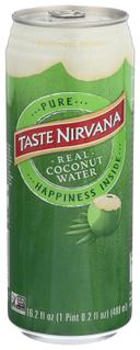 Taste Nirvana Real Coconut Water, 16.2 Fluid Ounce Can -- 12 per case.
