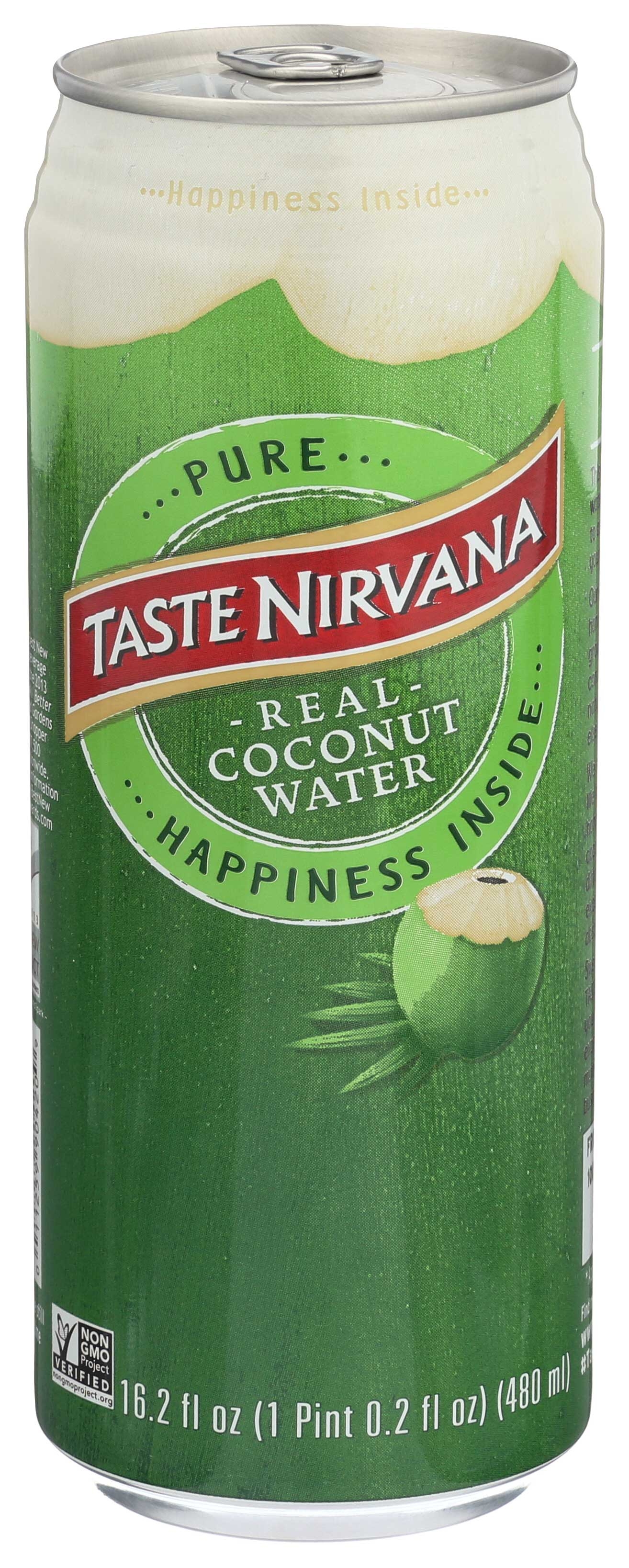 Taste Nirvana Real Coconut Water, 16.2 Fluid Ounce Can -- 12 per case.