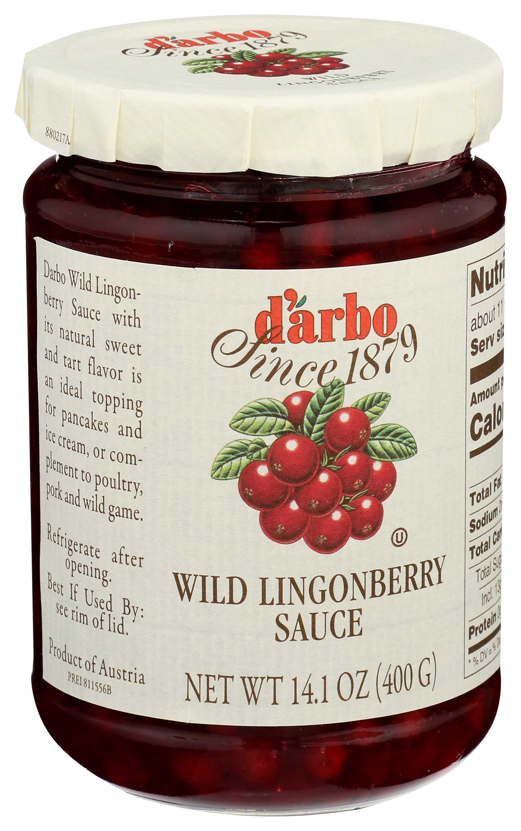 Darbo Wild Lingonberry Sauce, 14.1 Ounce -- 6 per case.