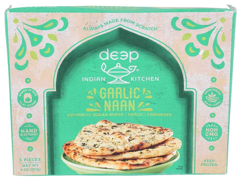 Deep Indian Kitchen Garlic Naan Bread, 8 Ounce -- 8 per case