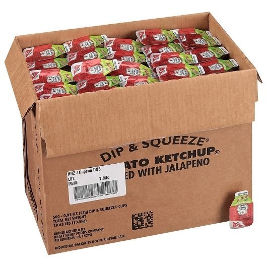 Heinz Jalapeno 0.95 Ounce Ketchup - Single Serve Packet, 500 count