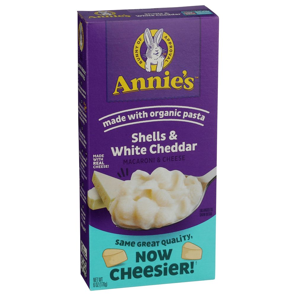 Annies Homegrown Organic Shells and White Cheddar Mac and Cheese, 6 Ounce -- 12 per case