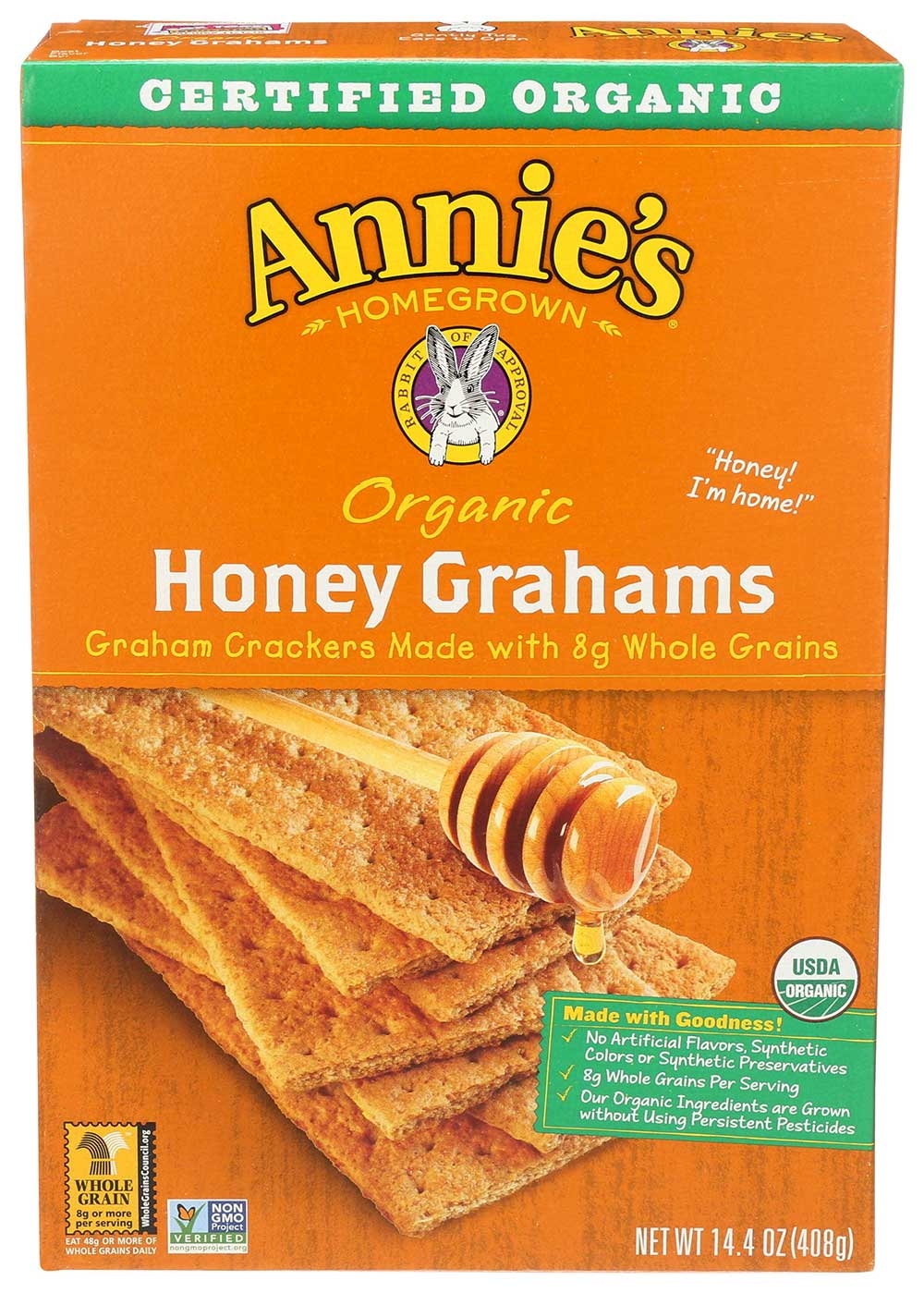 Annies Homegrown Organic Honey Graham Cracker, 14.4 Ounce -- 12 per case