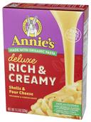 Annies Homegrown Deluxe Rich and Creamy Shells and Four Cheese Macaroni and Cheese, 11.3 Ounce -- 12 per case