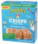 Annies Organic Birthday Cake Crispy Snack Bar, 3.9 Ounce -- 8 per case